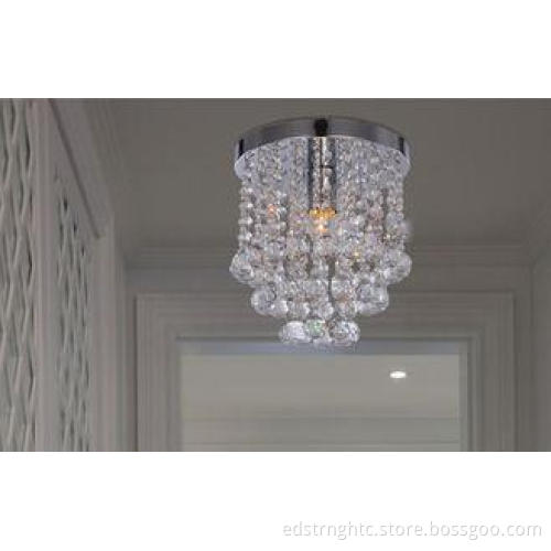 Hotel Lighting Fixture E27 Pendant Crystal Light Chrome Col